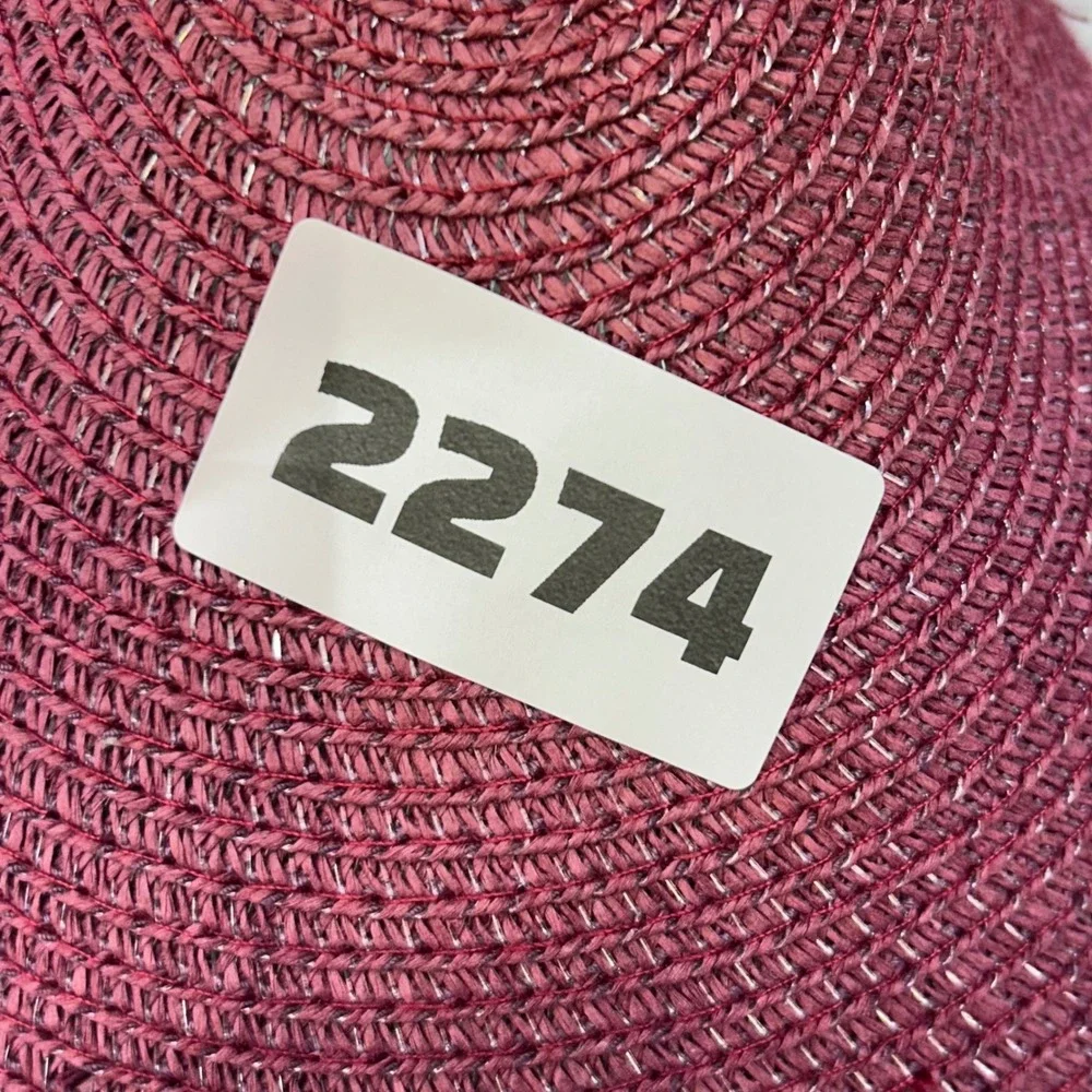Womens Burgundy Unbranded Straw Sun Visor OSFM
